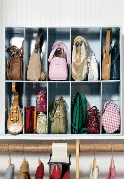 Ideas para guardar bolsos