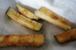 Berenjenas con cerveza y miel