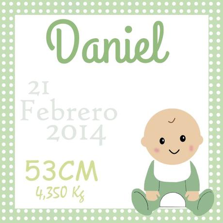 Lámina bebé recién nacido verde