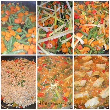 PAELLA DE VERDURAS CON ARROZ INTEGRAL