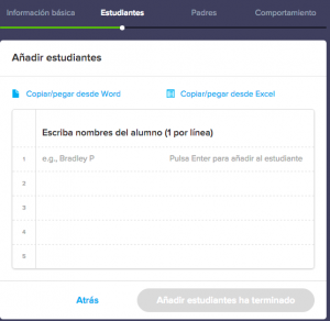Herramienta interesante: Class Dojo añadir estudiantes