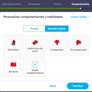 Herramienta interesante: Class Dojo añadir comportamientos negativos