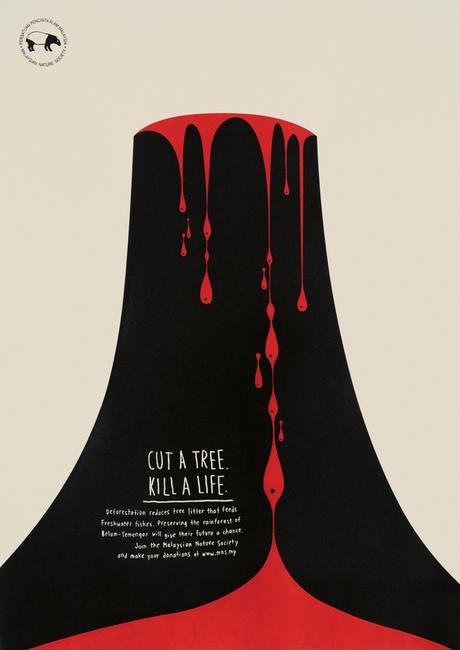 “Cut a tree, kill a life”, una campaña gráfica minimalista contra la deforestación