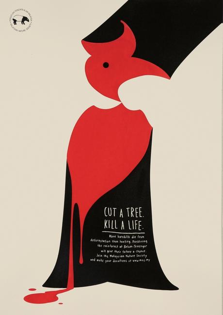 “Cut a tree, kill a life”, una campaña gráfica minimalista contra la deforestación