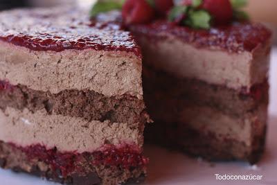 TARTA DE CHOCOLATE Y FRAMBUESAS