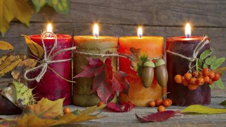 Decoración de otoño: velas