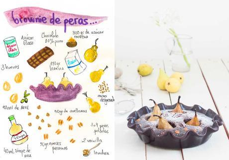 Tarta de peras y chocolate con AOVE recetas con AOVE