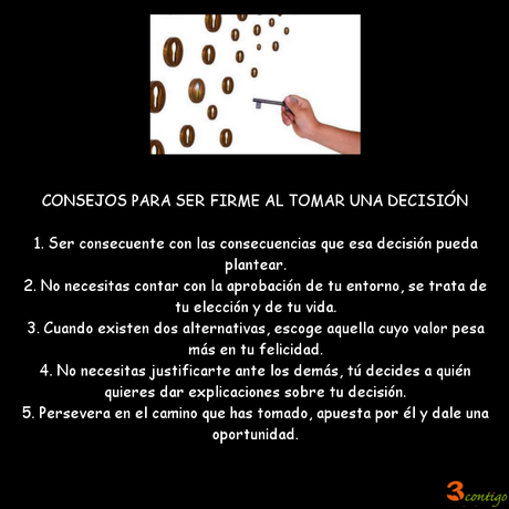 consejos ser firme al tomar decisión