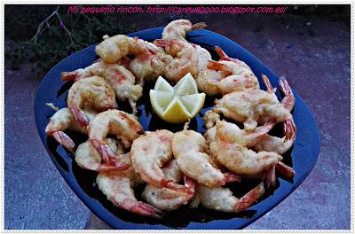 Langostinos en tempura