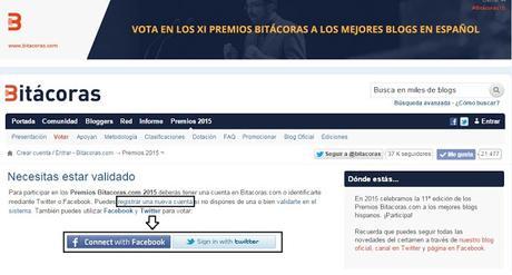 Especiales: Este blog se presenta a los premios BITACORAS 2015