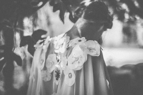 vestido novia flores