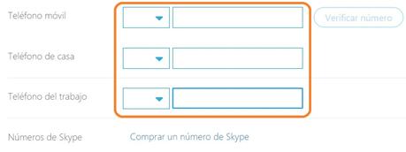 Editar números de skype