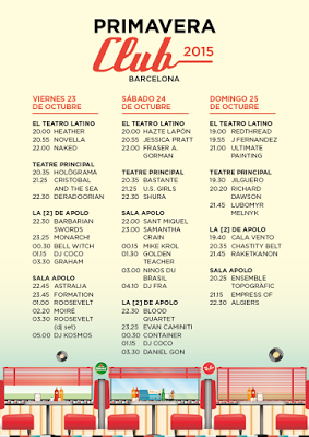 Horarios del Primavera Club 2015