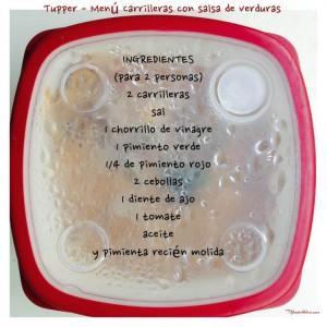 Carrilleras con salsa de verduras Tupper - menú Carrilleras con salsa de verduras