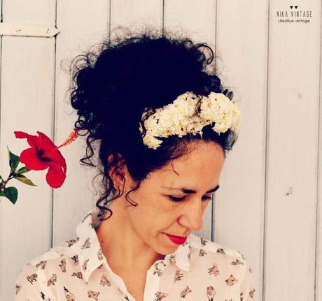 diadema de flores, adorno floral, diy, diadema romántica, hazlo tu mismo, Frida Khalo, diadema flores blancas