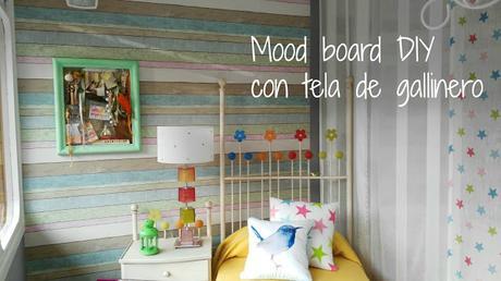 MOOD BOARD DIY CON UN MARCO Y TELA DE GALLINERO