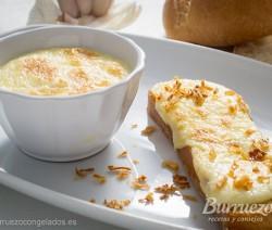 Brandada de crema de bacalao gratinado, de burruezo congelados