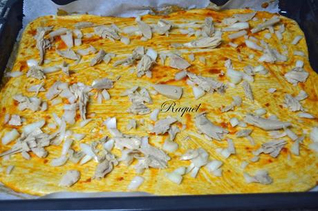 Pizza de Bonito del Norte con Robellons