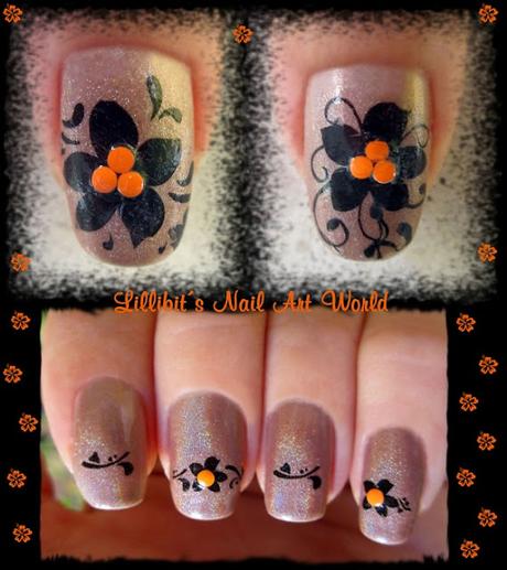 Flores tattoos con un toque naranja