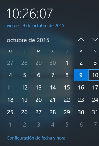 Calendario Windows 10