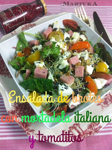 Ensalada De Brotes Con Mortadela Italiana Y Tomatitos