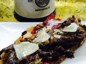 Tosta setas, pimientos parmesano