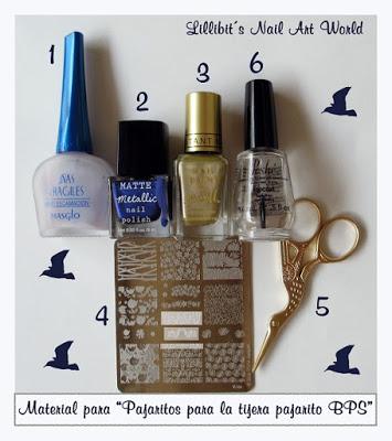 RETO COLORES 3 (Azul): Pajaritos para las tijeras-parajito de Born Pretty Store