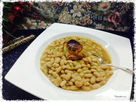 Alubias blancas con crujiente de morcilla 3