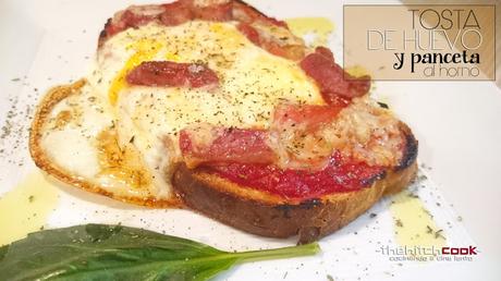 TOSTA DE HUEVO Y PANCETA AL HORNO