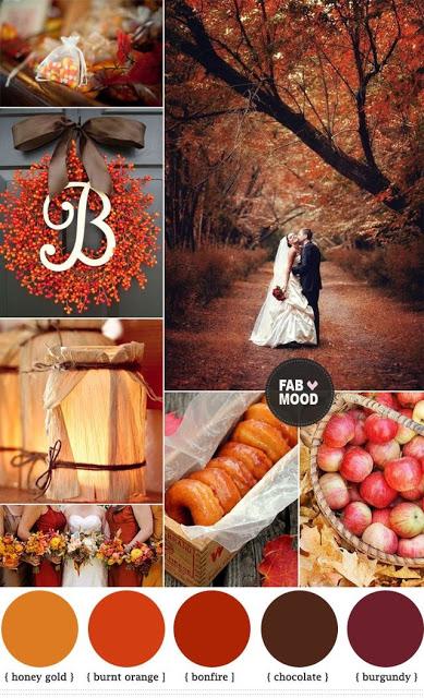 Paleta de coloes para bodas de otoño - Foto: Pinterest