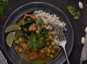 Curry garbanzos leche coco calabaza