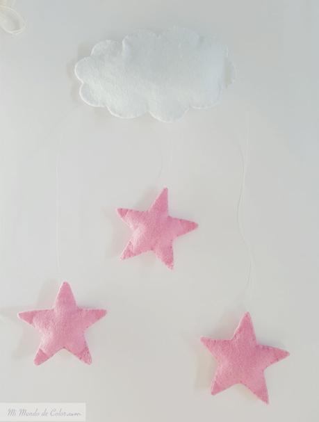 DIY MOVIL DE NUBES LUNA Y ESTRELLAS CON FIELTRO