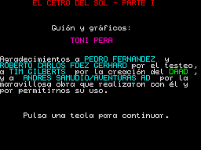 El Cetro del Sol, nueva aventura conversacional creada para ZX Spectrum con el mítico DAAD