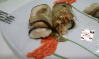 ROLLITOS DE BERENJENAS RELLENOS DE PANGA Y QUESO DE MI AMIGO JAVI