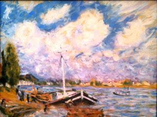 Barcos en el Sena de Alfred Sisley