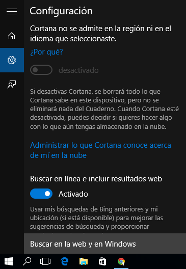 Cortana - Pais no admitido