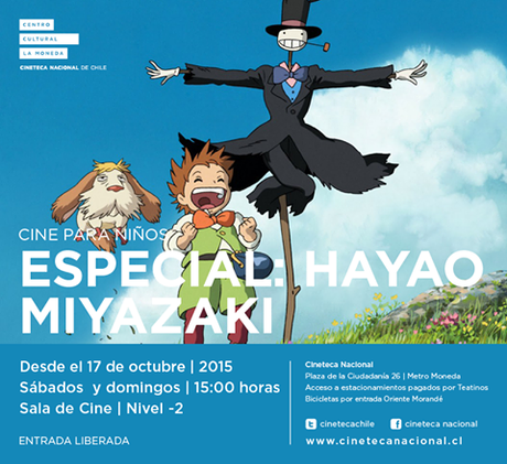 Desde el sábado 17 de Octubre, Ciclo de Cine de #HayaoMiyazaki en la @CinetecaChile