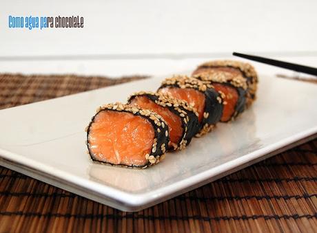 ROLLITOS DE SALMÓN CON ALGA NORI Y SÉSAMO {QUE NO SASHIMI}