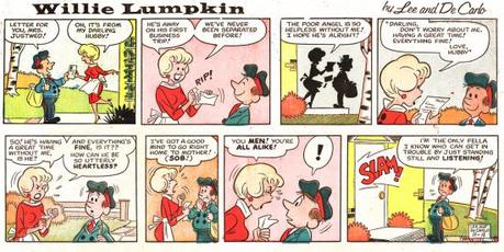 Willie Lumpkin brilló fugazmente en los diarios entre 1959 y 1961, gracias a Stan Lee y Dan DeCarlo. En su posterior reencarnación marveliana, el cartero exhibiría una apariencia bastante más avejentada, sin por ello renunciar a su carácter jovial.