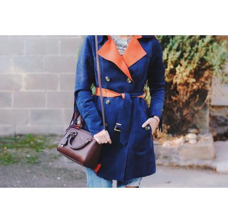 Blue trench.
