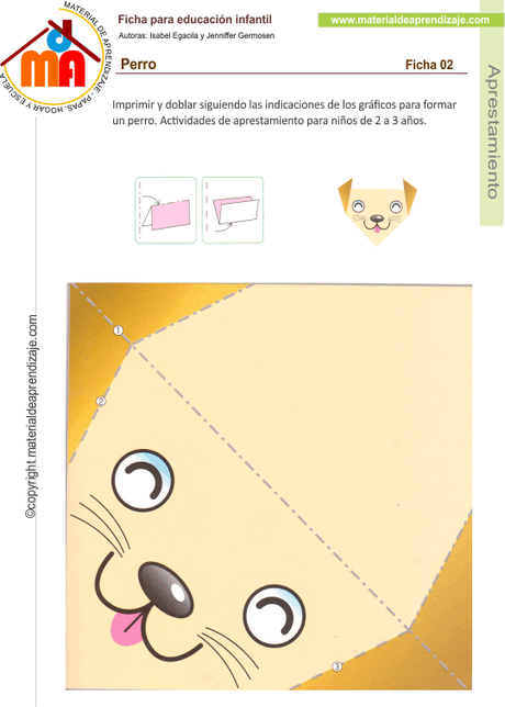 Perro: Actividades para doblar de 2 a 3 años