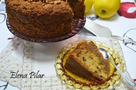 NY style crumb cake con manzana y nueces