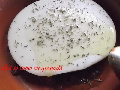 Provolone al horno con jamón