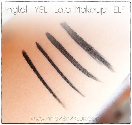 Review Eyeliner Gel Inglot + Comparativa YSL, Lola Makeup y Elf.