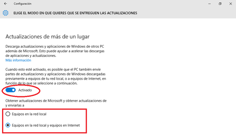 Windows 10 - Configuracion - Actualizacion y seguridad - Actualizaciones