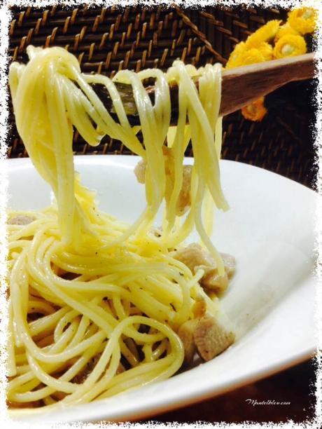 Espaguetis con pollo al ajillo Espagueti con pollo al ajillo 5