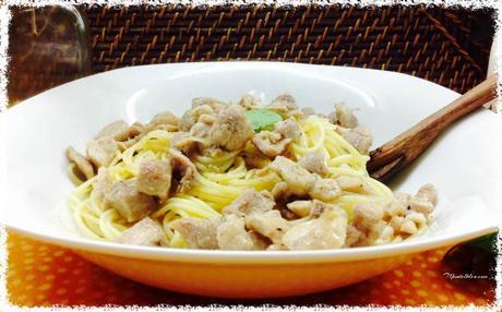 Espaguetis con pollo al ajillo Espagueti con pollo al ajillo 1