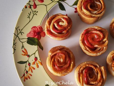 ROSAS DE HOJALDRE Y MANZANA