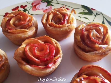 ROSAS DE HOJALDRE Y MANZANA