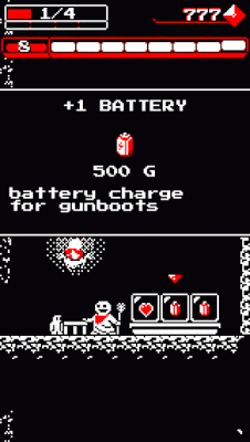 Downwell, un curioso juego de acción y plataformas con gráficos pixelados y jugabilidad al límite